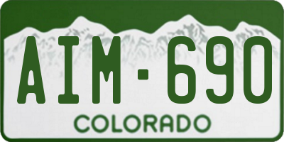 CO license plate AIM690