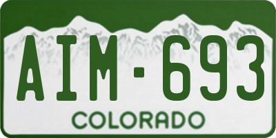 CO license plate AIM693
