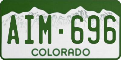 CO license plate AIM696