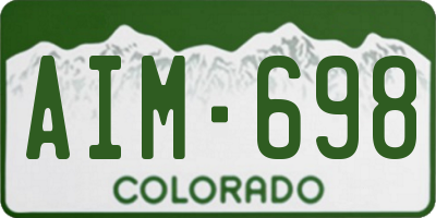 CO license plate AIM698