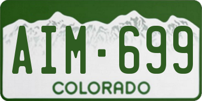 CO license plate AIM699