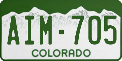 CO license plate AIM705