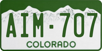 CO license plate AIM707