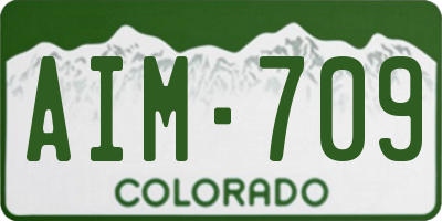 CO license plate AIM709
