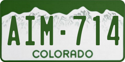 CO license plate AIM714