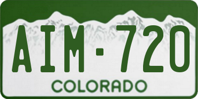 CO license plate AIM720