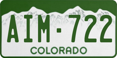 CO license plate AIM722