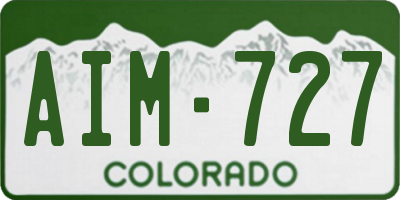 CO license plate AIM727