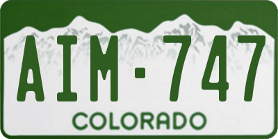 CO license plate AIM747