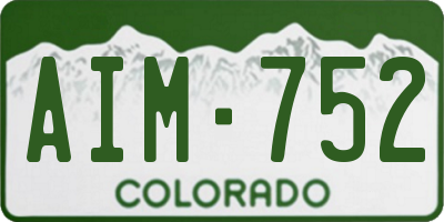 CO license plate AIM752