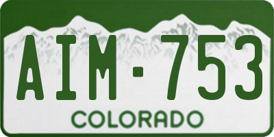 CO license plate AIM753