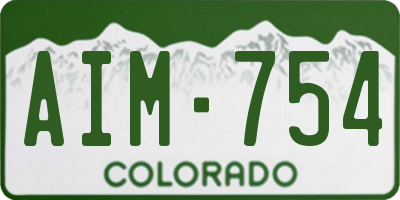 CO license plate AIM754