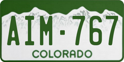 CO license plate AIM767