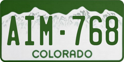 CO license plate AIM768