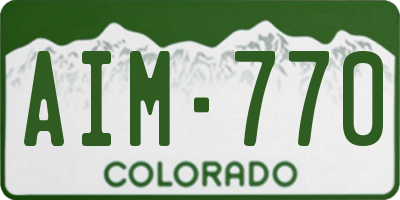 CO license plate AIM770