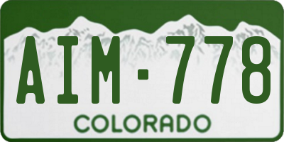 CO license plate AIM778
