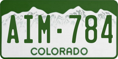 CO license plate AIM784