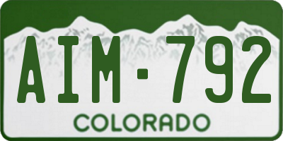CO license plate AIM792