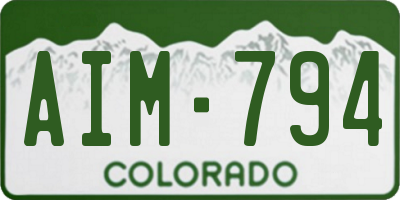 CO license plate AIM794