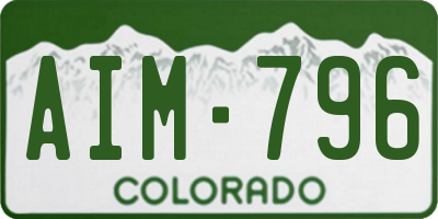 CO license plate AIM796