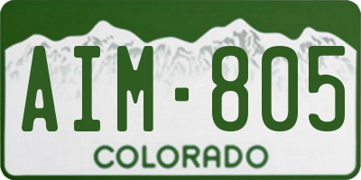 CO license plate AIM805