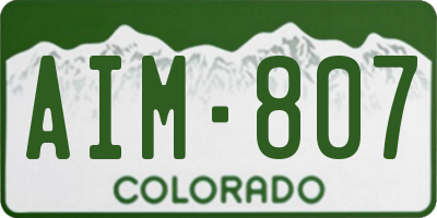 CO license plate AIM807