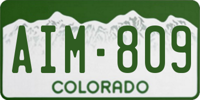 CO license plate AIM809