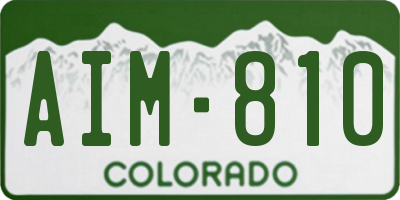 CO license plate AIM810