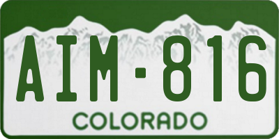 CO license plate AIM816