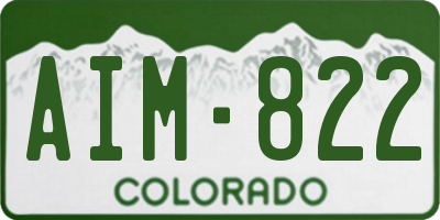 CO license plate AIM822