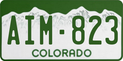 CO license plate AIM823