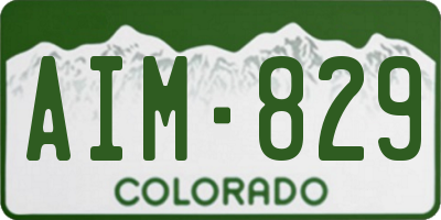 CO license plate AIM829