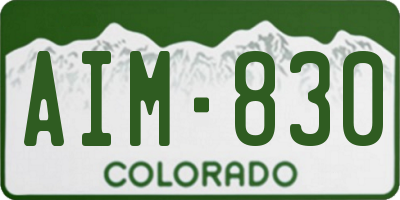 CO license plate AIM830
