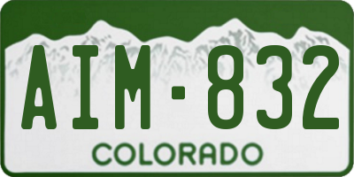 CO license plate AIM832