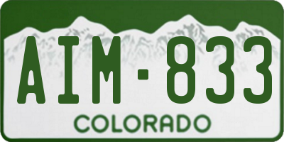 CO license plate AIM833