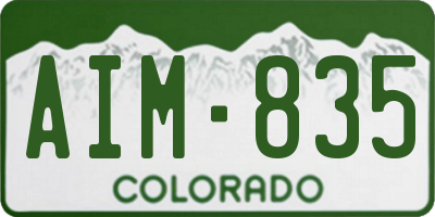 CO license plate AIM835