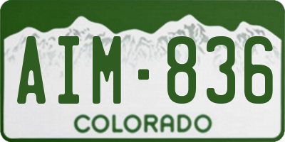 CO license plate AIM836