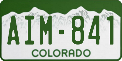 CO license plate AIM841