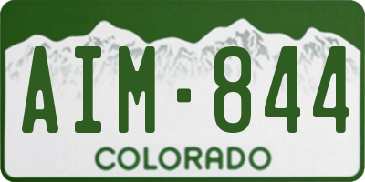 CO license plate AIM844