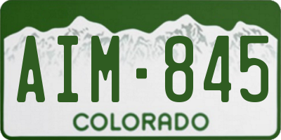 CO license plate AIM845
