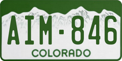 CO license plate AIM846