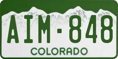CO license plate AIM848