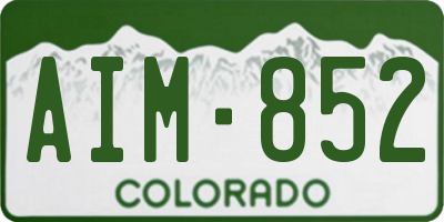 CO license plate AIM852