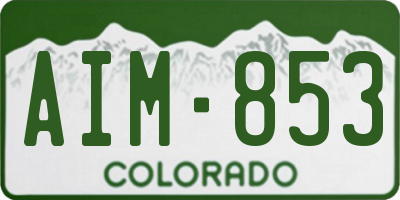 CO license plate AIM853