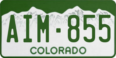 CO license plate AIM855