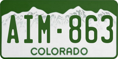 CO license plate AIM863