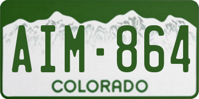 CO license plate AIM864