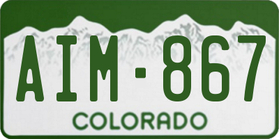 CO license plate AIM867