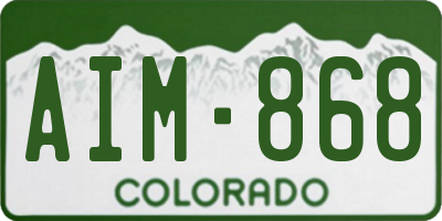 CO license plate AIM868