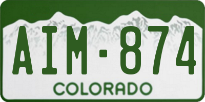CO license plate AIM874